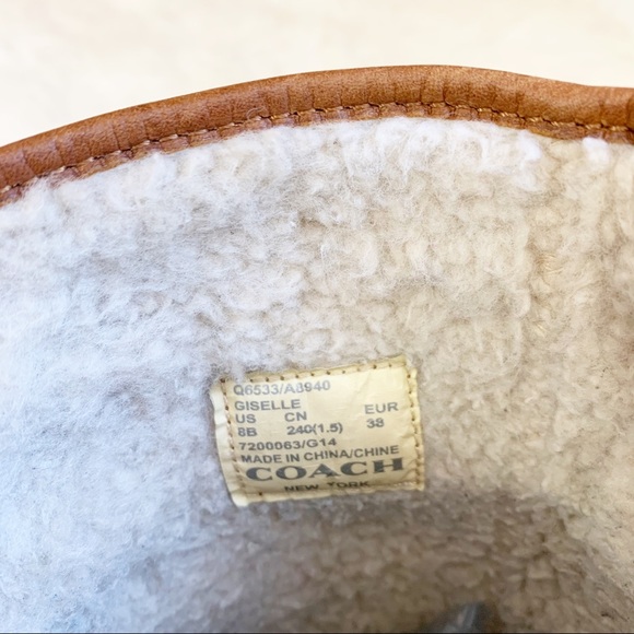 Coach tan suede slip on boots shearling RELISTED - Picture 10 of 10